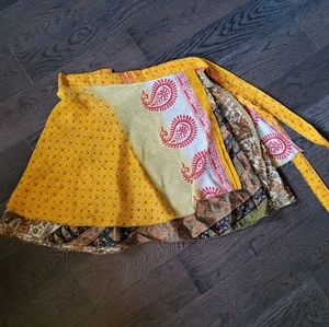 Recycled Sari Mini Wrap skirt